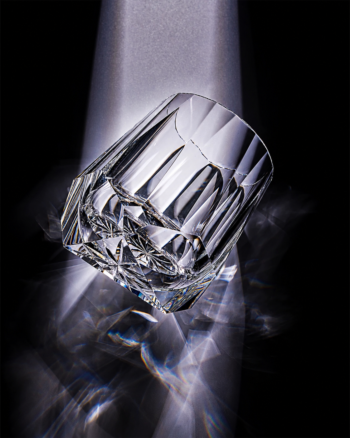 Rocking Cut Crystal Whiskey Glass