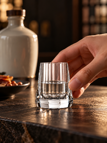 Concentric Hand-Cut K9 Crystal Spirits Glass