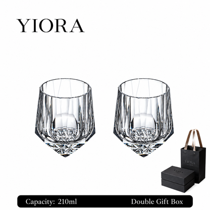 Rocking Cut Crystal Whiskey Glass