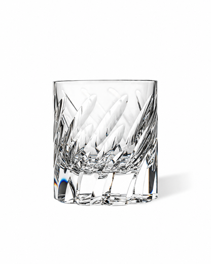 Feather Cut Crystal Whiskey Glass