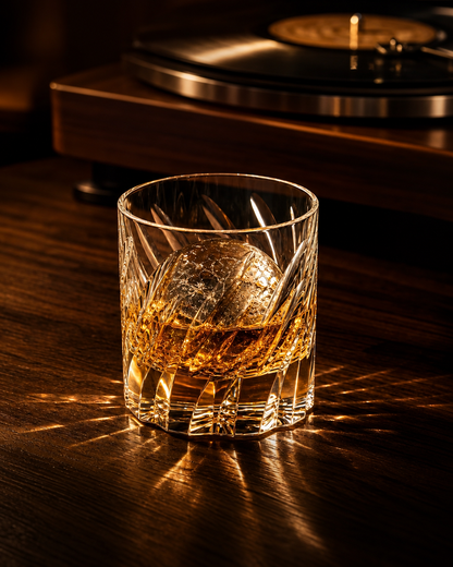 Feather Cut Crystal Whiskey Glass