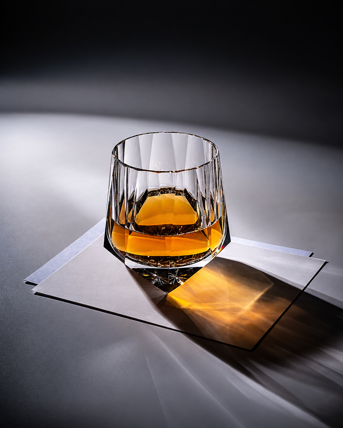 Rocking Cut Crystal Whiskey Glass