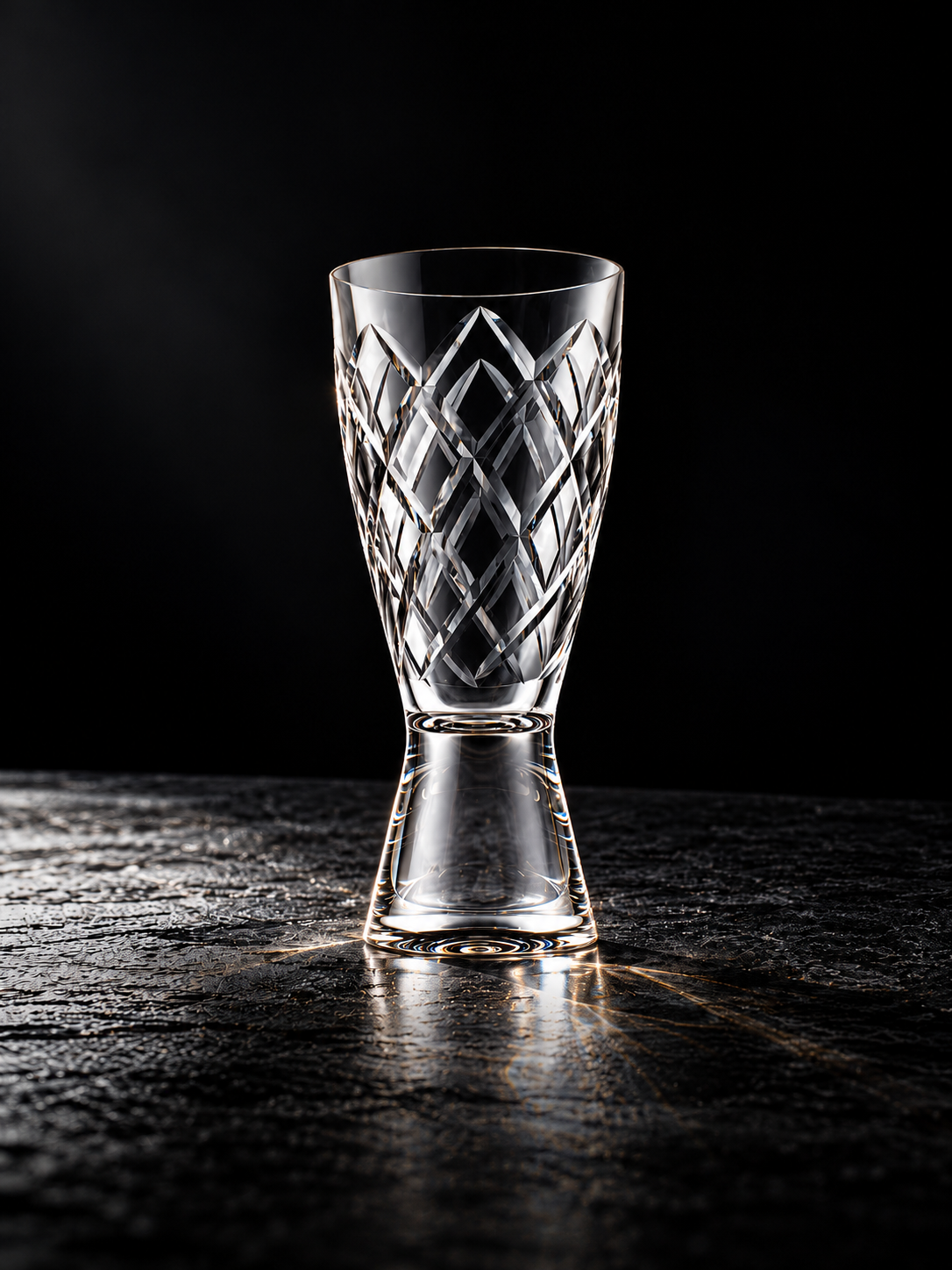 Starburst Cut K9 Crystal Beer Glass