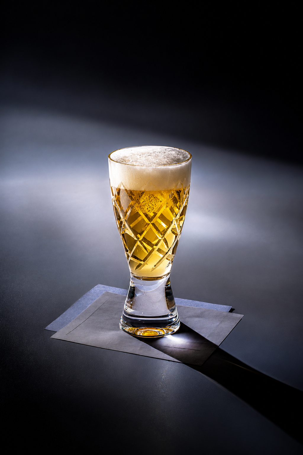 Starburst Cut K9 Crystal Beer Glass