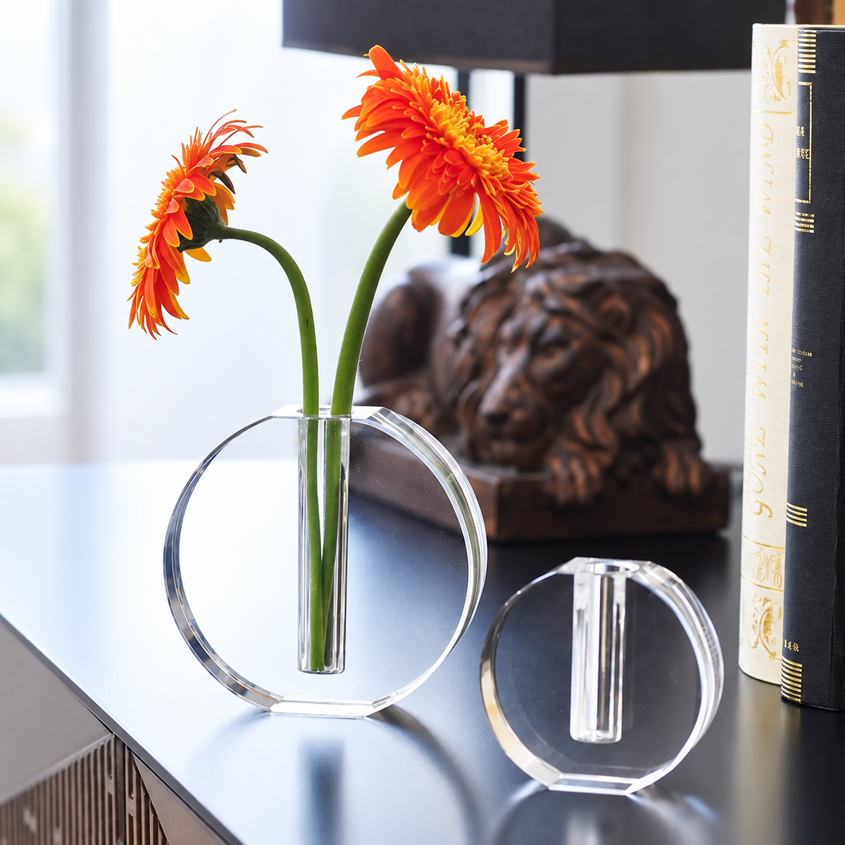 Moon Ring Crystal Bud Vase