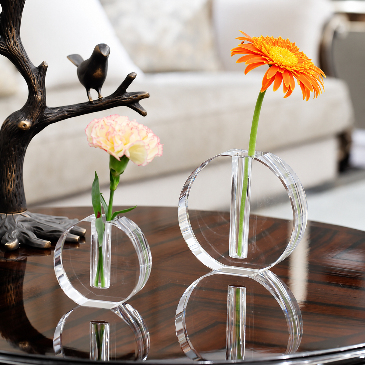 Moon Ring Crystal Bud Vase