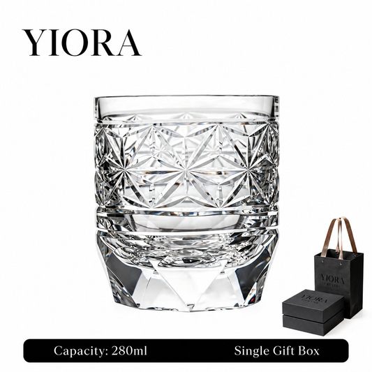 Starburst Cut K9 Crystal Whiskey Glass