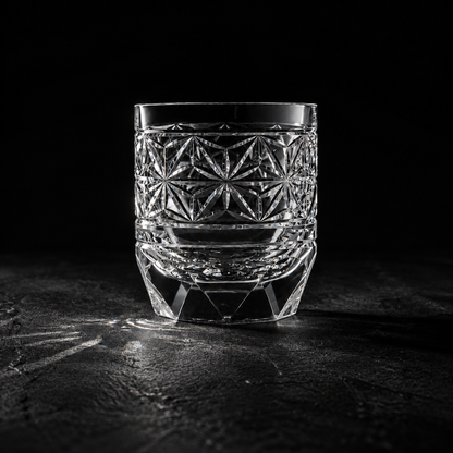 Starburst Cut K9 Crystal Whiskey Glass