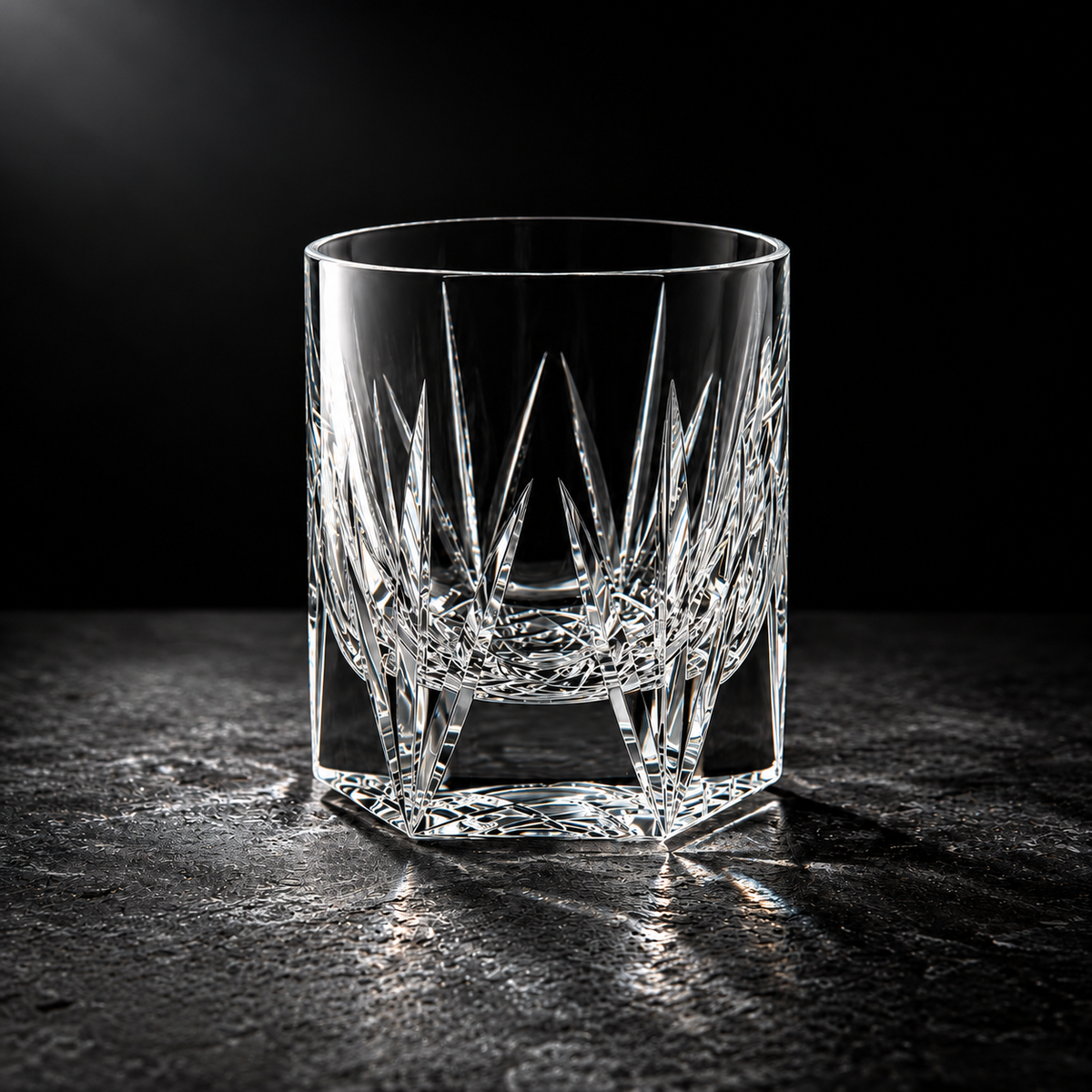 Flame Cut K9 Crystal Whiskey Glass