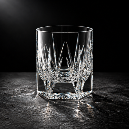 Flame Cut K9 Crystal Whiskey Glass