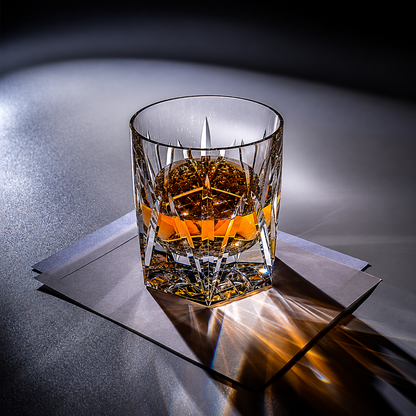 Flame Cut K9 Crystal Whiskey Glass