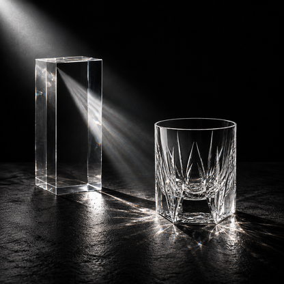 Flame Cut K9 Crystal Whiskey Glass