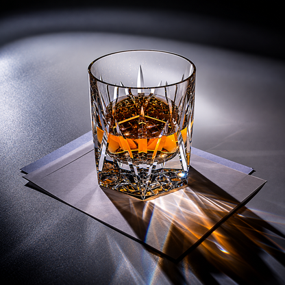 Flame Cut K9 Crystal Whiskey Glass