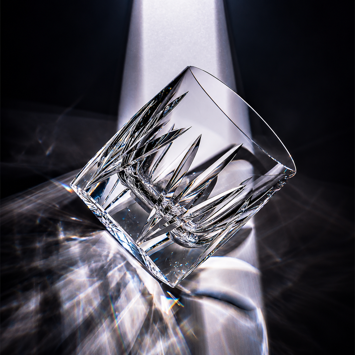 Flame Cut K9 Crystal Whiskey Glass